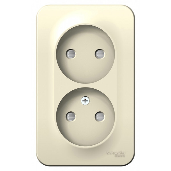 Розетка Schneider Electric BLANCA 2х-мест. О/У со шторками 16А/250В МОЛОЧНЫЙ