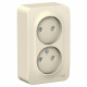 Розетка Schneider Electric BLANCA 2х-мест. О/У со шторками 16А/250В МОЛОЧНЫЙ