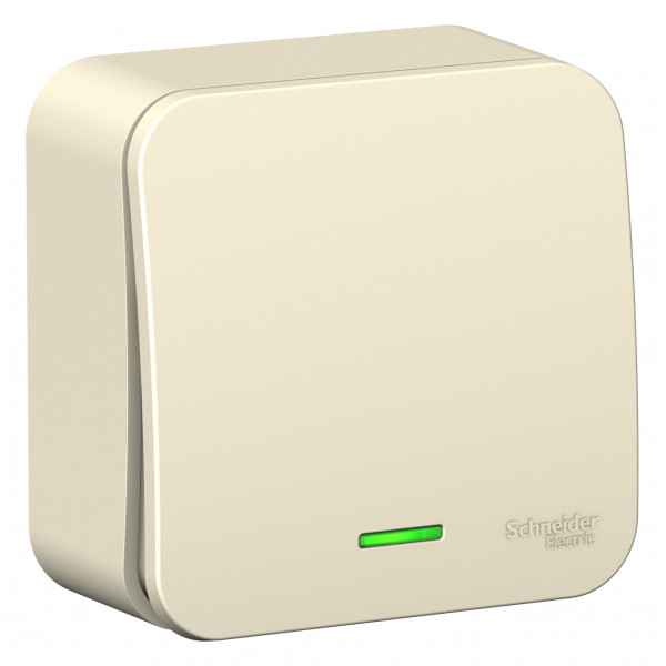 Выключатель Schneider Electric BLANCA 1-клав. с подсветкой О/У 10А/250B МОЛОЧНЫЙ