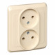 Розетка Schneider Electric ЭТЮД 2х-мест. С/У 16А/250В КРЕМОВЫЙ