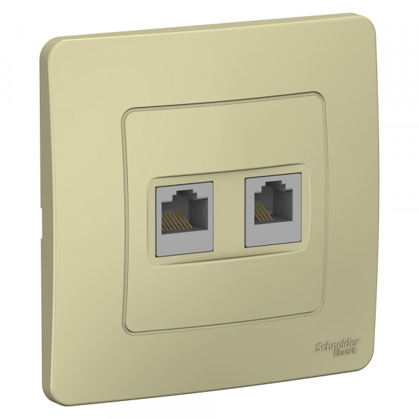 BLANCA С/У РОЗЕТКА двойная: комп.RJ45, кат.5E + телефон. RJ11, БЕЖЕВЫЙ