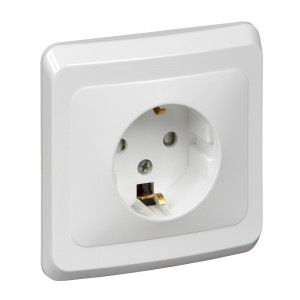 Розетка Schneider Electric ЭТЮД 1-мест. С/У с заземл. 16А/250В БЕЛЫЙ