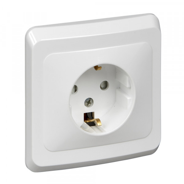 Розетка Schneider Electric ЭТЮД 1-мест. С/У с заземл. 16А/250В БЕЛЫЙ