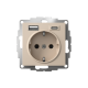 ATLASDESIGN РОЗЕТКА 16А с 2 USB A+C, 5В/2,4А/3,0А, 2х5В/1,5А, механизм, ПЕСОЧНЫЙ