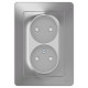 Розетка Schneider Electric BLANCA 2х-мест. со шторками С/У 16А/250В АЛЮМИНИЙ