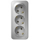 Розетка Schneider Electric BLANCA 3х-мест. с заземлением О/У 16А/250В АЛЮМИНИЙ