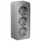 Розетка Schneider Electric BLANCA 3х-мест. с заземлением О/У 16А/250В АЛЮМИНИЙ