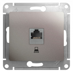 GLOSSA РОЗЕТКА компьютерная RJ45 кат. 5e, механизм, ПЛАТИНА