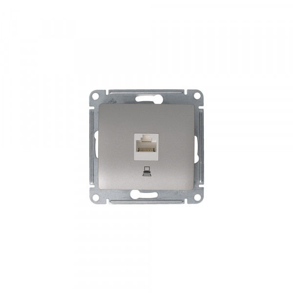 GLOSSA РОЗЕТКА компьютерная RJ45 кат. 5e, механизм, ПЛАТИНА