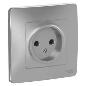 Розетка Schneider Electric BLANCA 1-мест. С/У 16А/250В АЛЮМИНИЙ
