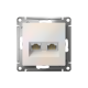 ATLASDESIGN РОЗЕТКА двойная компьютерная RJ45+RJ45 кат. 5e, механизм, ЖЕМЧУГ