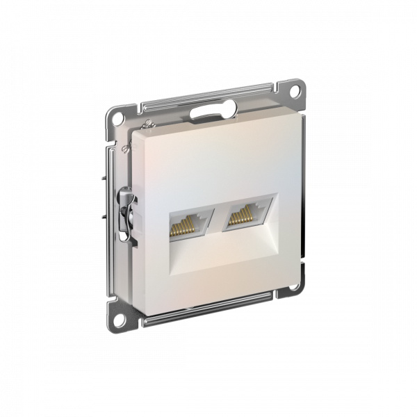 ATLASDESIGN РОЗЕТКА двойная компьютерная RJ45+RJ45 кат. 5e, механизм, ЖЕМЧУГ