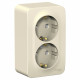 Розетка Schneider Electric BLANCA 2х-мест. заземл.+шторки О/У 16А/250В МОЛОЧНЫЙ