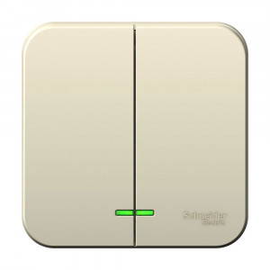 Выключатель Schneider Electric BLANCA 2х-клав. с подсветкой О/У 6А/250B МОЛОЧНЫЙ