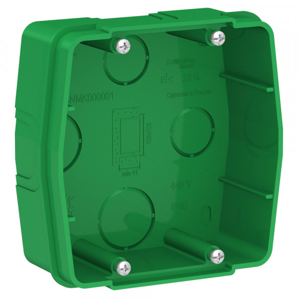 Коробка монтажная для силовых розеток Schneider Electric BLANCA С/У ЗЕЛЕНЫЙ