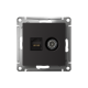 ATLASDESIGN РОЗЕТКА двойная ТВ + компьютерная RJ45 кат. 5e, механизм, КАРБОН