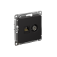 ATLASDESIGN РОЗЕТКА двойная ТВ + компьютерная RJ45 кат. 5e, механизм, КАРБОН