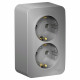 Розетка Schneider Electric BLANCA 2х-мест. с заземлением О/У 16А/250В АЛЮМИНИЙ