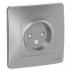Розетка Schneider Electric BLANCA 1-мест. С/У со шт. 16А/250В АЛЮМИНИЙ