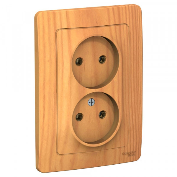Розетка Schneider Electric BLANCA 2х-мест. С/У 16А/250В ЯСЕНЬ