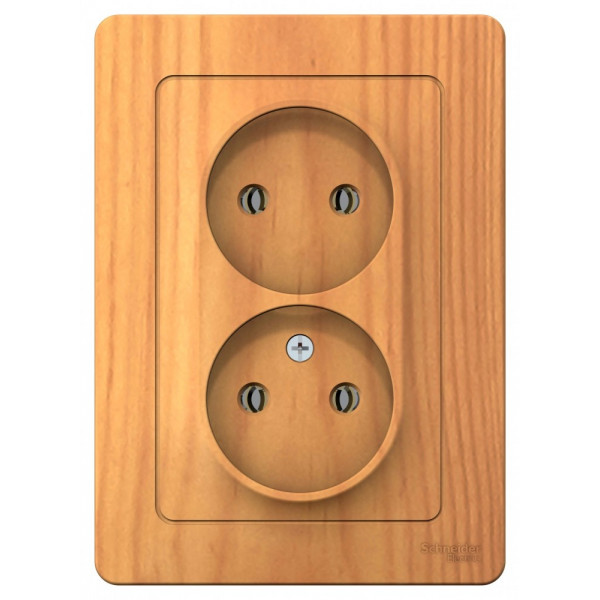 Розетка Schneider Electric BLANCA 2х-мест. С/У 16А/250В ЯСЕНЬ