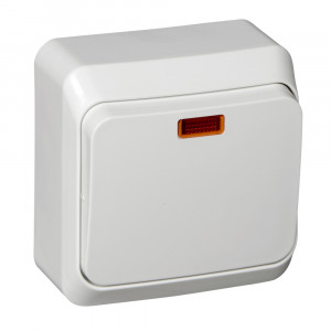 Переключатель Schneider Electric ЭТЮД 1-клав. О/У с подсвет. 10АX/250B БЕЛЫЙ